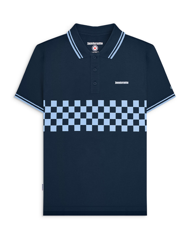 Two Tone Tipped Polo Navy/Clear Sky