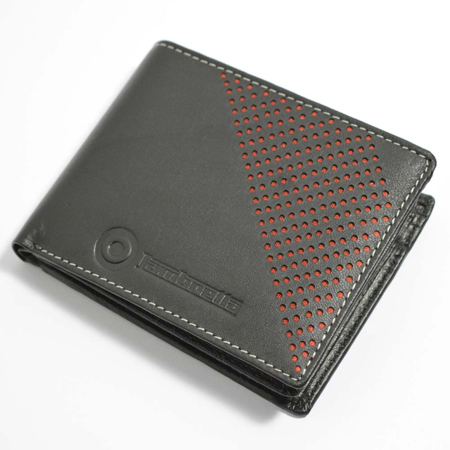 Punched Leather Wallet Black