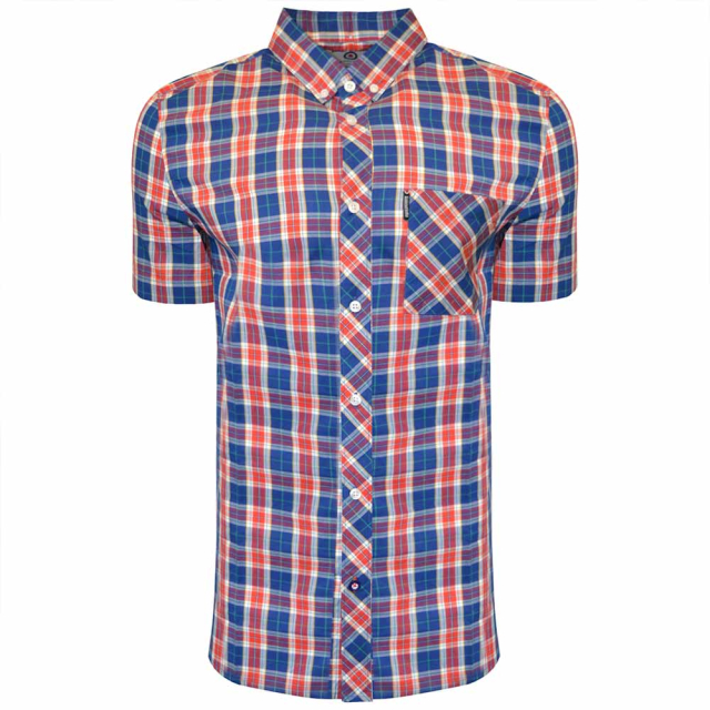 S/S Check Shirt Navy/Red