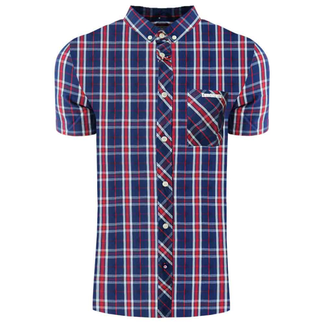S/S Check Shirt Navy/Red