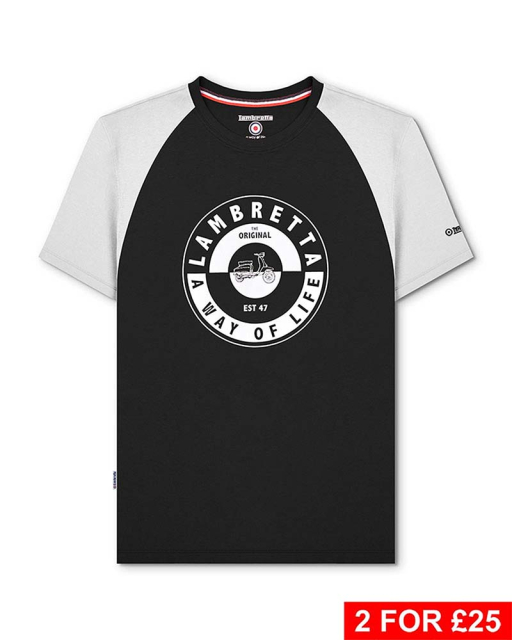 Scooter Two Tone Tee Black/White