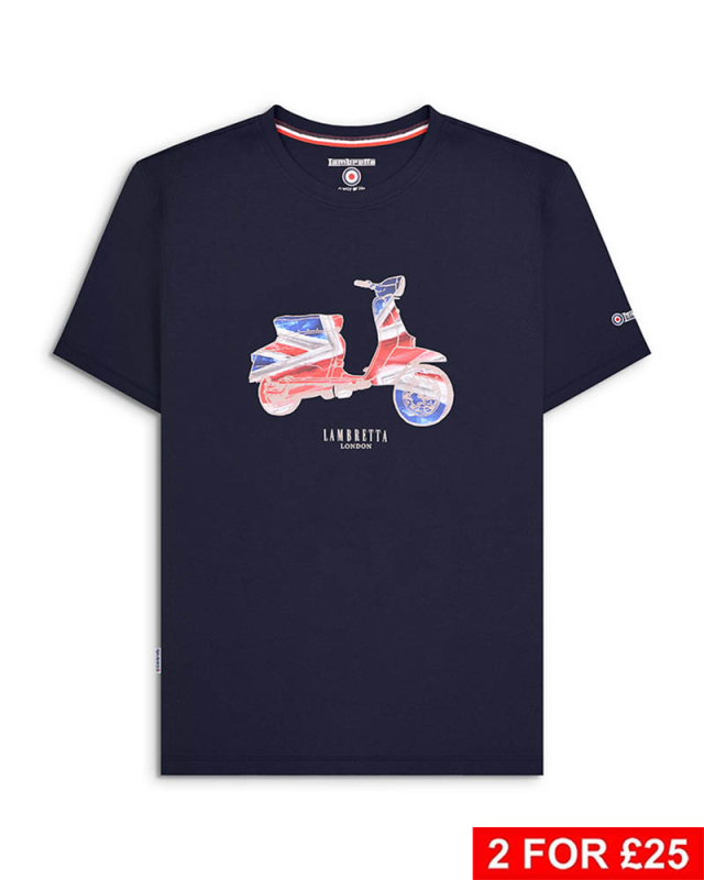 Scooter Flag Tee Navy