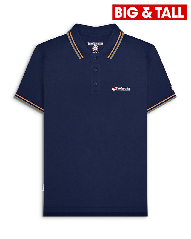 Big & Tall Twin Tipped Polo Navy(Nugget/Lichen Green)